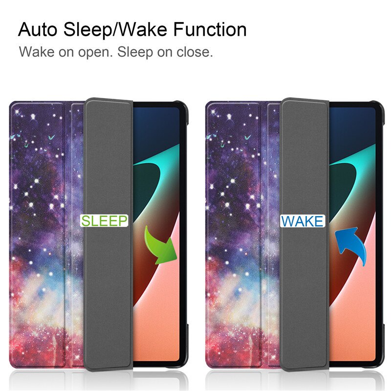 Tablet Cover For Xiaomi Mi Pad 5 Pro Case Tri-Fold Smart Painted Leather Cover