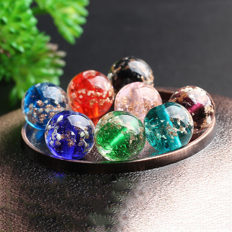 [Cutewomen2020] Lot of 5 pieces of crystal loose beads with illuminated, round, luminous flowers, handmade,Crystal DIY