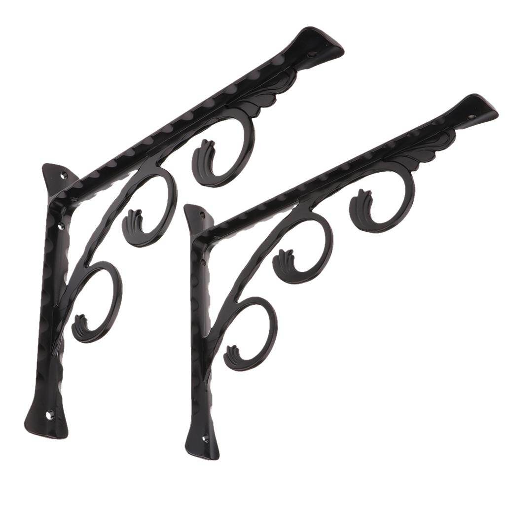 simhoa 2pcs Metal Wall Mounted Shelf Bracket L Shaped Heavy Duty Supporter