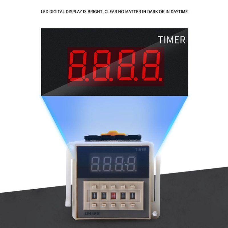 AC/DC 12V 24V 220V 380V DH48S-S Programmable Digital time relay cycle control Time Delay Relay Socket with Base