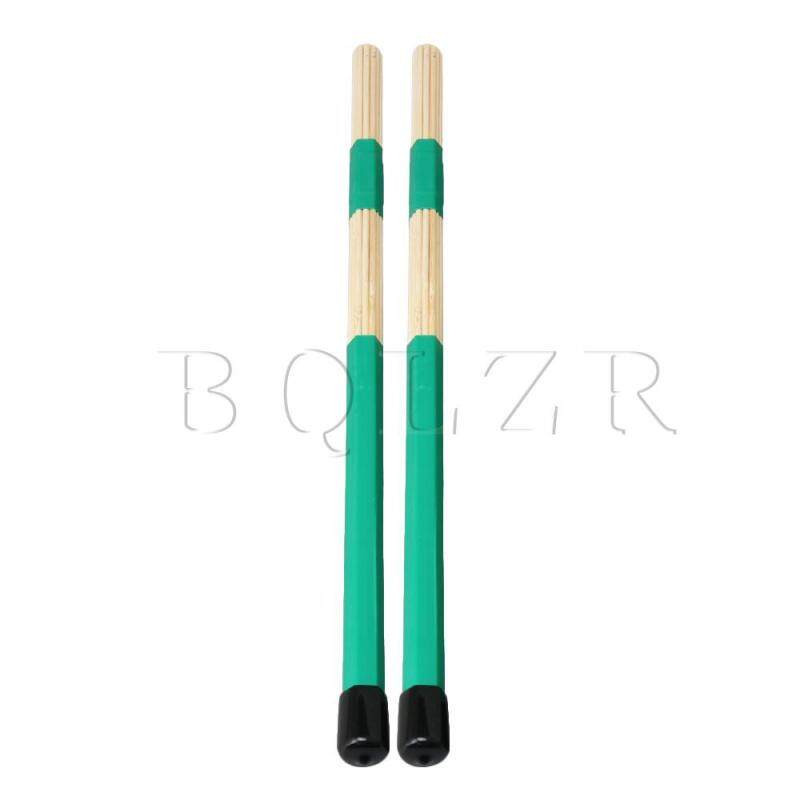 40x1.5 cm Tre Trống Cần Bàn Chải Gậy Chụp Hình cho Trống Jazz Drum Bộ 2 Xanh