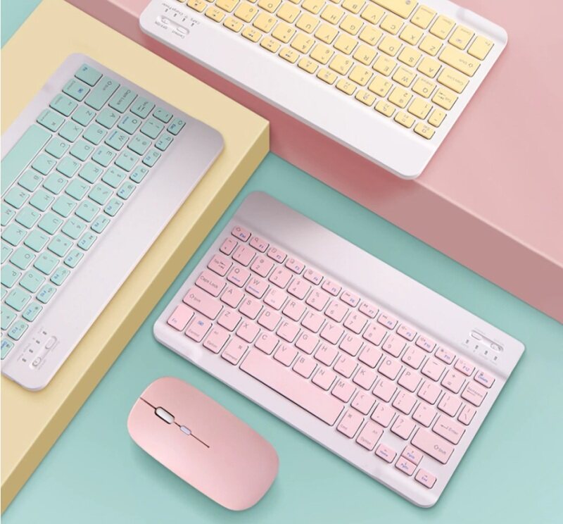 wireless bluetooth keyboard mouse touchpad for handphone smartphone tablet tab PC laptop multi-colour rechargable battery Malaysia