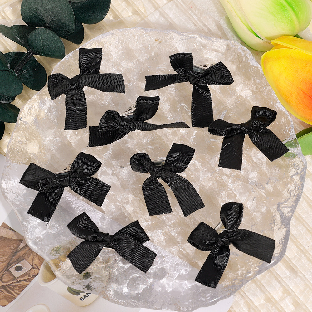 8Pcs Bowknot Ribbon Hairpin Small Hair Clip Kawaii Bowknot Fashion Satin Spring Barrettes Cute Headband Hairpins Girls