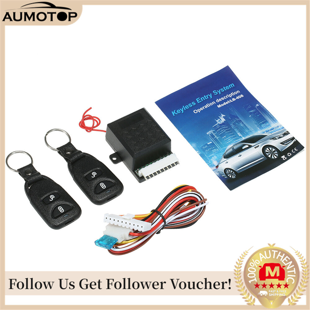 12V Universal Car Auto Remote Central Kit Door Lock Locking Vehicle Keyless Entry System with 2 Remote Control