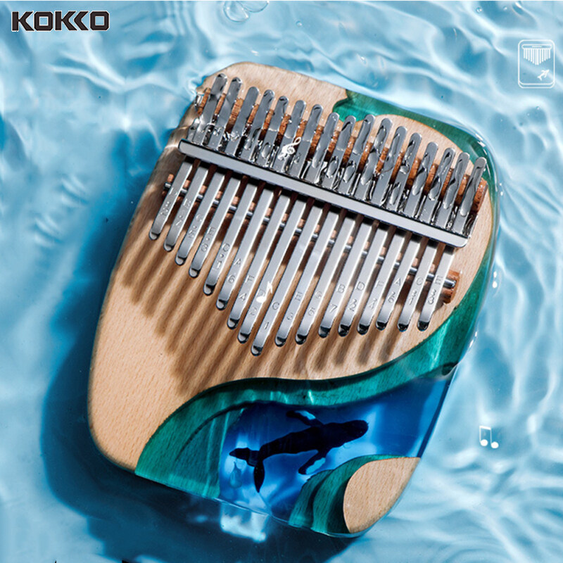 KOKKO Kalimba 17-key Thumb Piano Solid Beech Epoxy Resin Portable Kalimba With Tuning Hammer Malaysia
