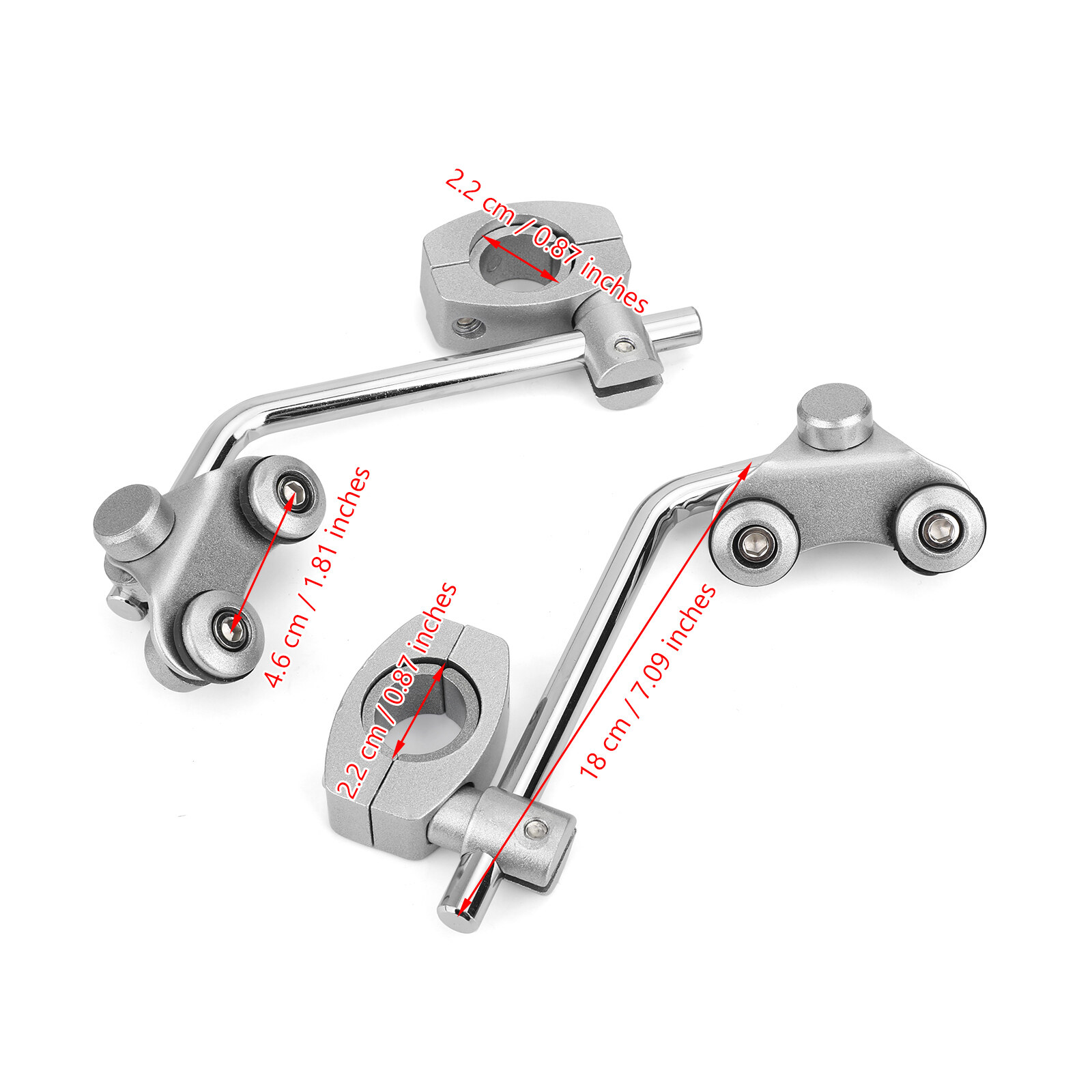 Areyourshop Universal Motorcycle Windscreen Bracket 7/8  22mm Standard Handlebar Windshield Mount Clamp Silver