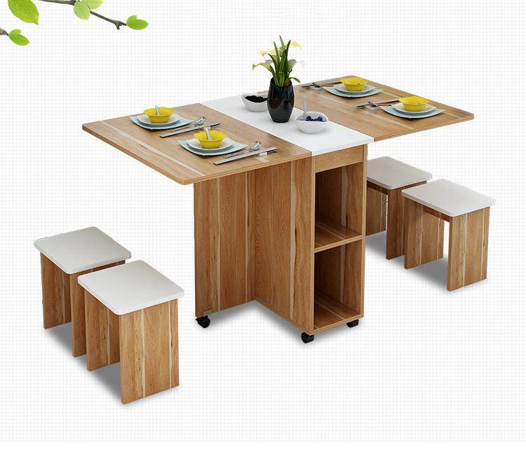 Royals Folding Table Matching Stool Restaurant Furniture Small Apartment Simple Dining Multi Functional Storage Locker By