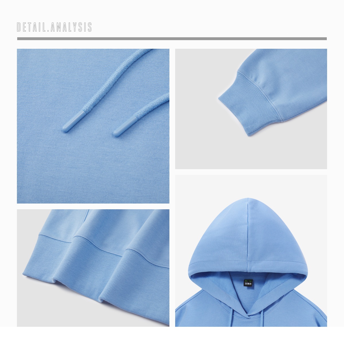 Semir Sweatshirt Women Basic Hooded Top Solid Color 2024 Spring New Bottoming Pullover Hoodies Loose And Lazy Style