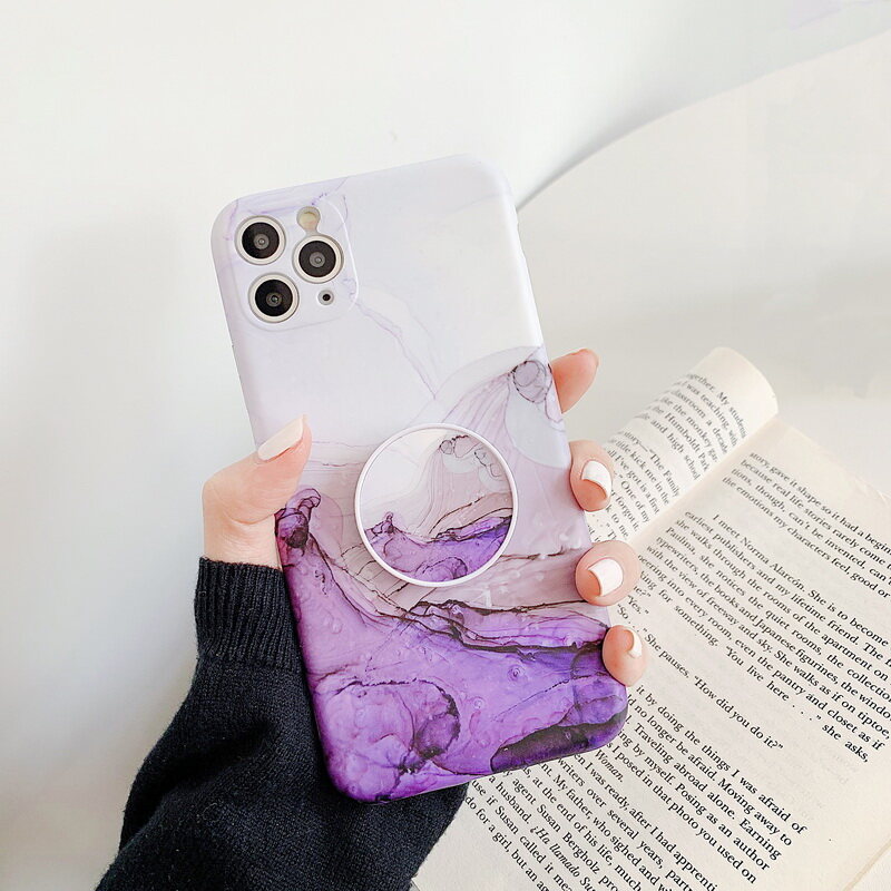 Crashstar Thực Tế hoa văn Cẩm Thạch Matte Mềm vỏ điện thoại Cho iPhone 15 14 Pro Max Cộng Với 13 12 11 Pro Max Mini XS Max XR X 8 7 Cộng Với + SE 2020 IMD mềm Ốp điện thoại Với Giữ đế dạng nhẫn Thời Trang HP Bìa Shell