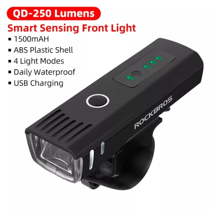 ROCKBROS Bike Light Smart Light Sensor Waterproof Bicycle Headlight 250