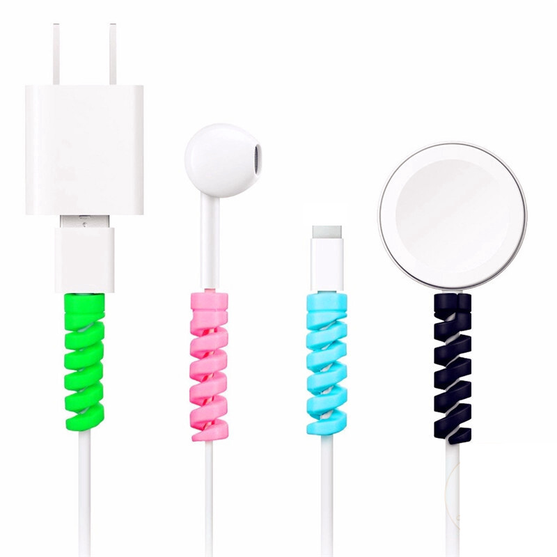 Ống Bọc Bảo Vệ Tai Nghe Sạc Usb Thích Hợp Cho Samsung Android Ống Bọc Bảo Vệ Cáp Dữ Liệu Xoắn Ốc Ống Bọc Bảo Vệ Cuộn Dây Silicon