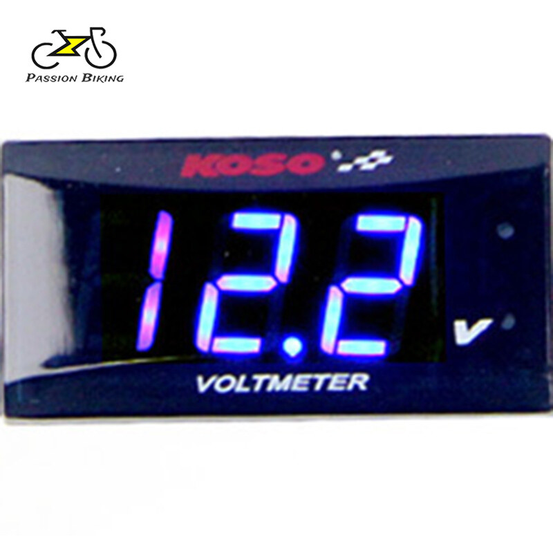 KOSO Voltage Meter With Bracket 12V-150V LED Digital Display Voltmeter Car Motorcycle Volt Gauge Panel Meter