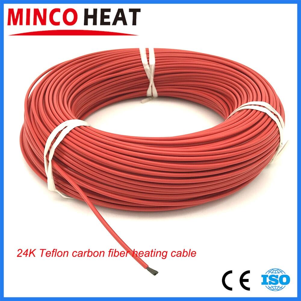 15m 24K Fluoropolymer Jacket Carbon Fiber Heating Cable Hotline Wire