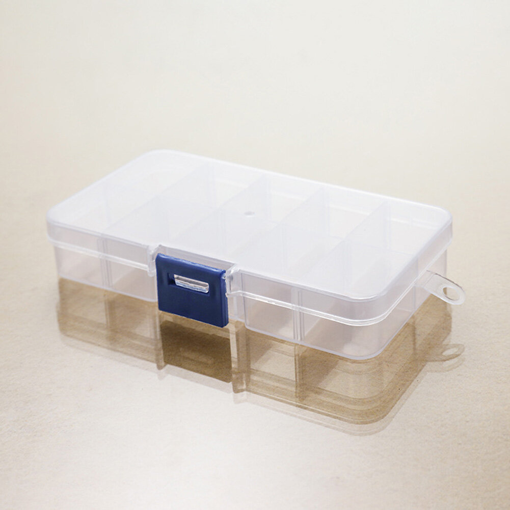 BEAUTYBIGBANG 1PC Storage boxes Slots Adjustable packaging transparent Tool Case Craft Organizer box jewelry accessories