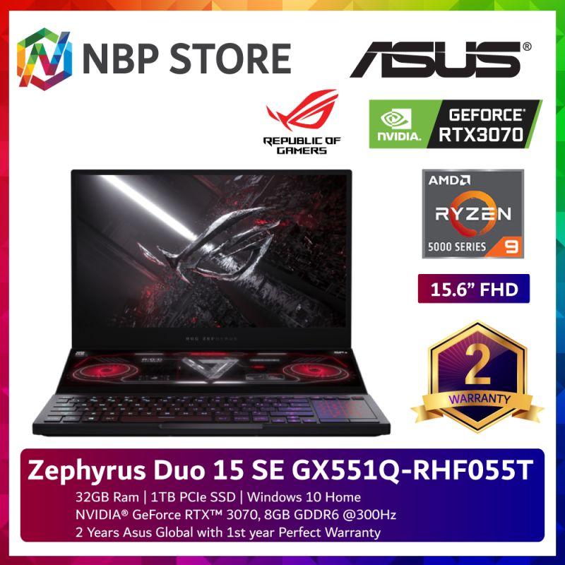 Asus ROG Zephyrus Duo 15 SE GX551Q-RHF055T 15.6 FHD Gaming Laptop ( Ryzen 9 5900HX, 32GB, 1TB SSD, RTX3070 8GB, W10 ) Malaysia