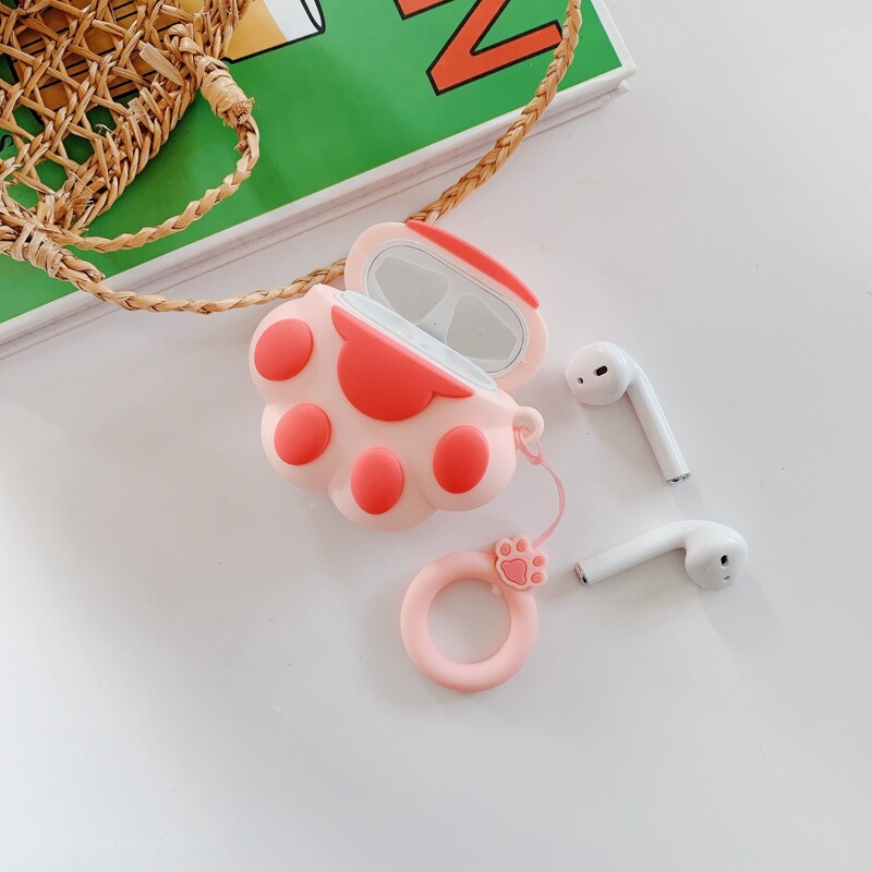 Ốp bảo vệ chân Mèo Tai nghe không dây Bluetooth thiết kế 3D dễ thương cho Apple Airpod 4 Silicon mềm Vỏ chống sốc cho AirPods 3 Pro 2 1 phụ kiện hộp sạc