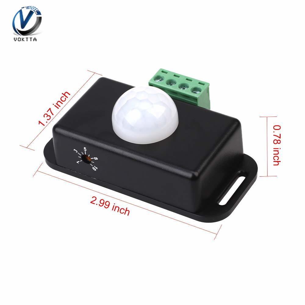 Công Tắc Cảm Biến Chuyển Động PIR Tự Động Điều Chỉnh Được VOKTTA  DC 12V 24V 8A Nguyên Bản 100% Công Tắc Đèn Phát Hiện Hồng Ngoại Hồng Ngoại Mô-đun Công Tắc Đèn LED Dải Đèn