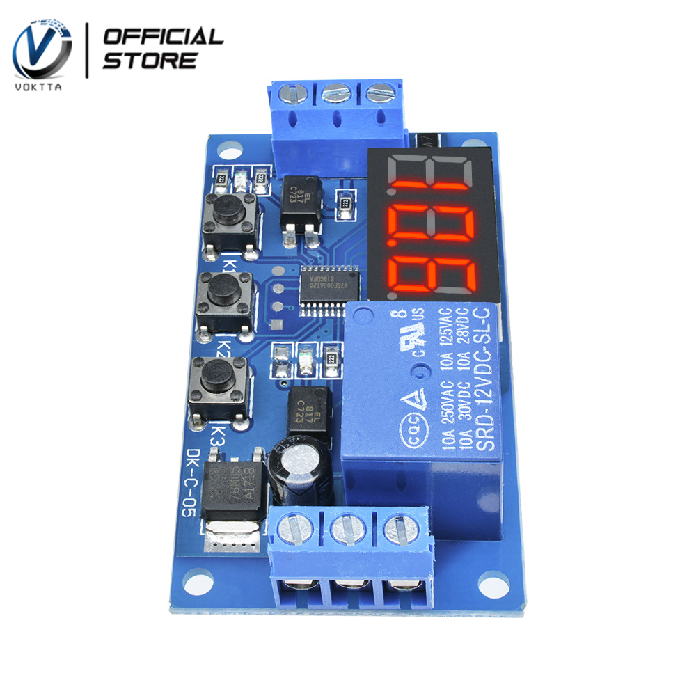VOKTTA Mô-đun Rơ Le Trễ Hiển Thị Kỹ Thuật Số LED DC12V Chính Hãng Công Tắc Điều Khiển Hẹn Giờ Ống Kỹ Thuật Số 3 Chữ Số