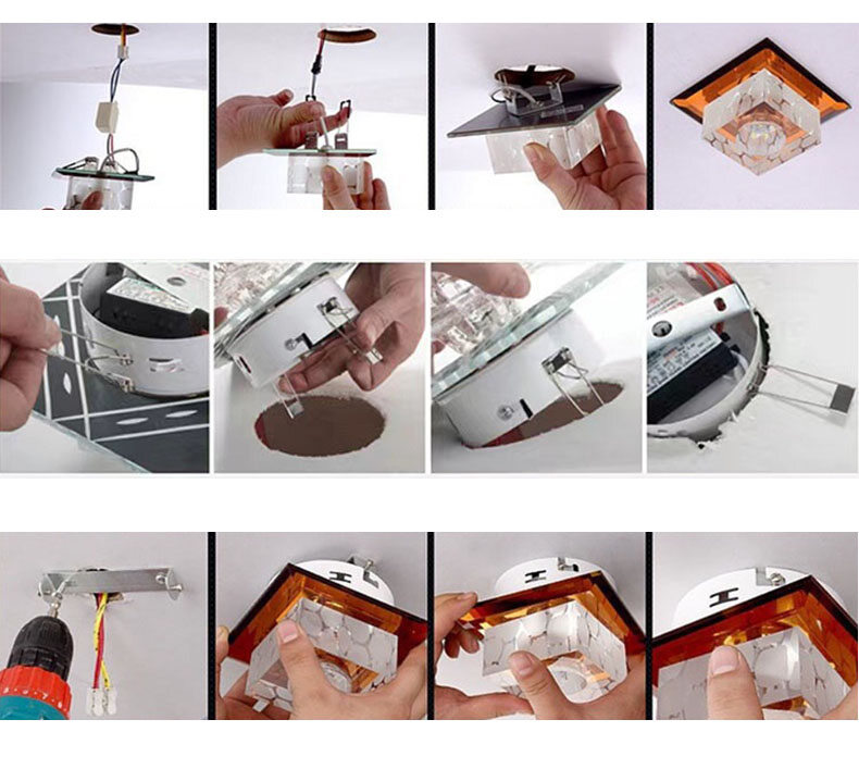 JJT [Miễn Phí Vận Chuyển]Đèn LED Downlight Âm trần Downlight Đèn LED Downlight Đèn LED Downlight Đèn LED âm trần Đèn LED Downlight tròn Đèn Downlight âm trần nhúng pha lê pha lê Đèn LED âm trần đèn trần đèn phòng khách
