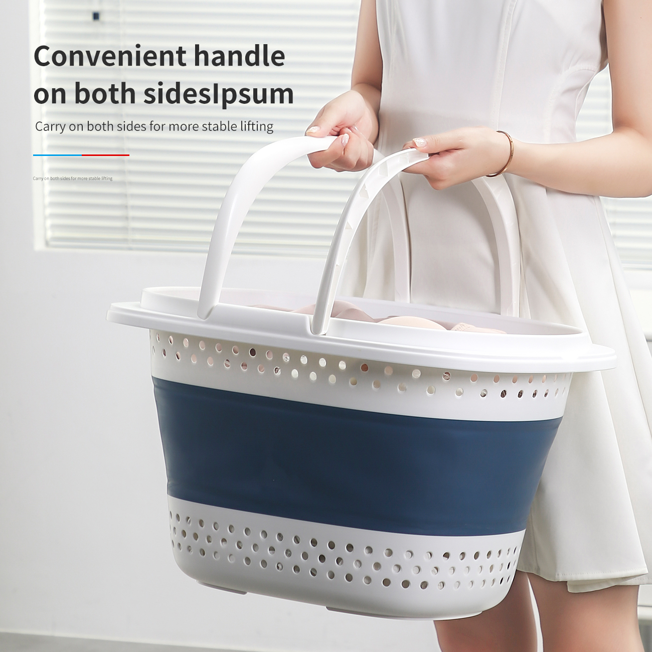CNMF Collapsible Foldable Laundry Backet with Handle Clothes Storage Basket Container Organizer Hamper Space Saving