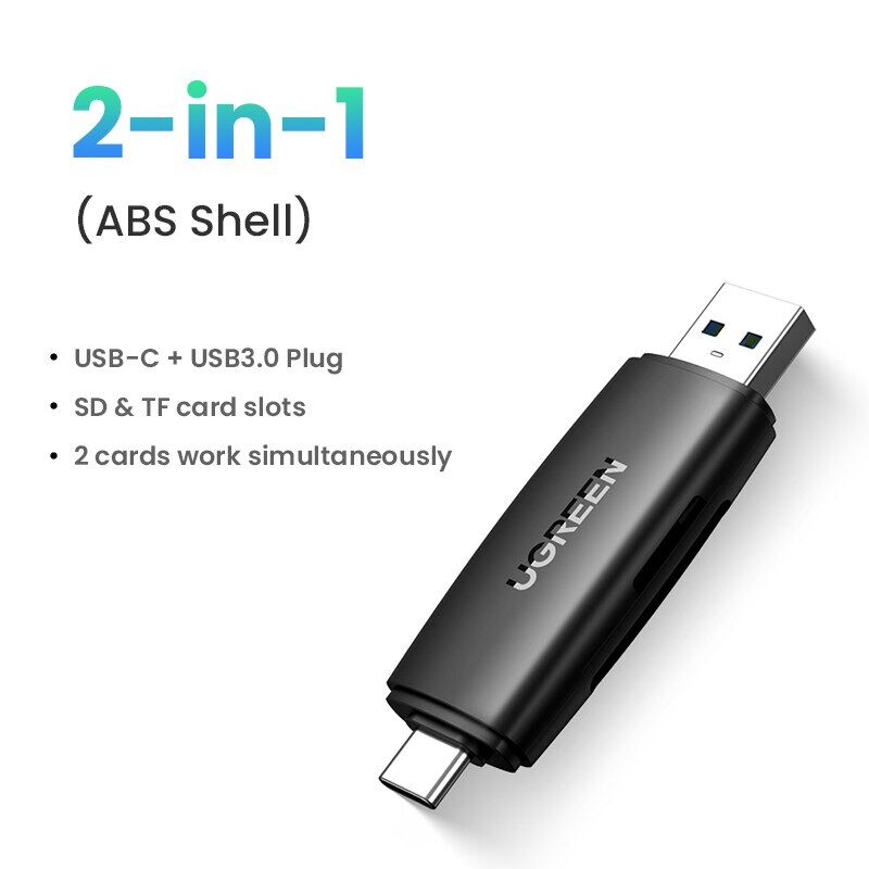 Ugreen card reader usb3.0&usb c to sd microsd tf thunderbolt 3 for pc laptop essories smart memory cardreader sd card adapter
