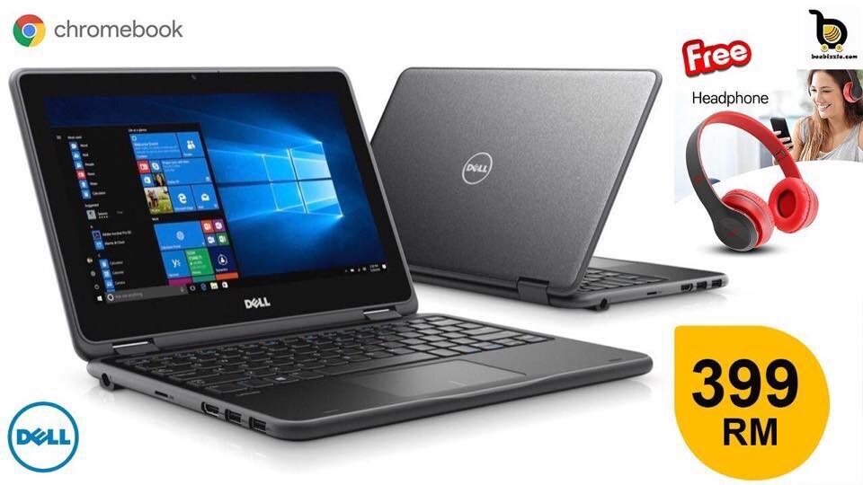 Dell Chromebook 11, Intel Celeron Processor, 4GB RAM, 16GB SSD, 12 Inch HD, HDMI Port, Web Camera Malaysia
