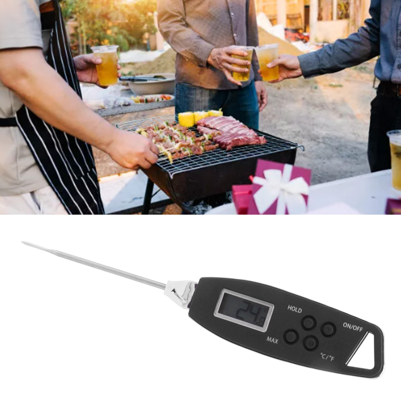 Digital Meat Thermometer Clearing Function Digital Food Thermometer for Grilling