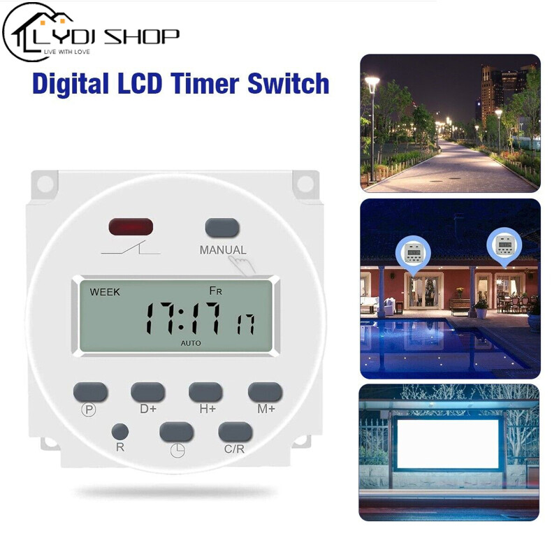 Dc 12v Lcd Digital Timer Programmable Time Week Date Display Energy-saving Timer With Memory Function