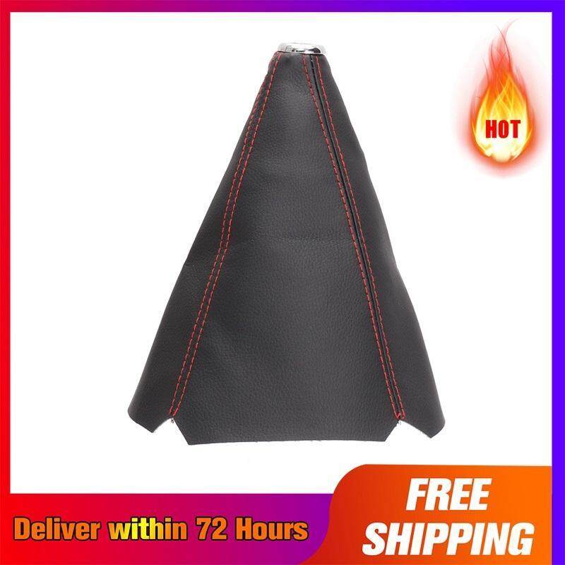 【Giao Hàng Miễn Phí + Siêu Ưu Đãi + Ưu Đãi Có Giới Hạn】 Hộp Số Bằng Da PVC Màu Đen Bằng Tay Shifter Shift Boot W / Blue Stitch Universal 4 (Đỏ)