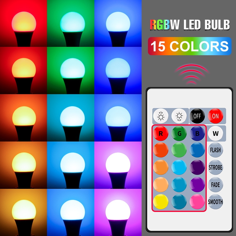 [M-CCCA] E27 Smart Control Lamp Led RGB Light Dimmable 5W 10W 15W RGBW ...
