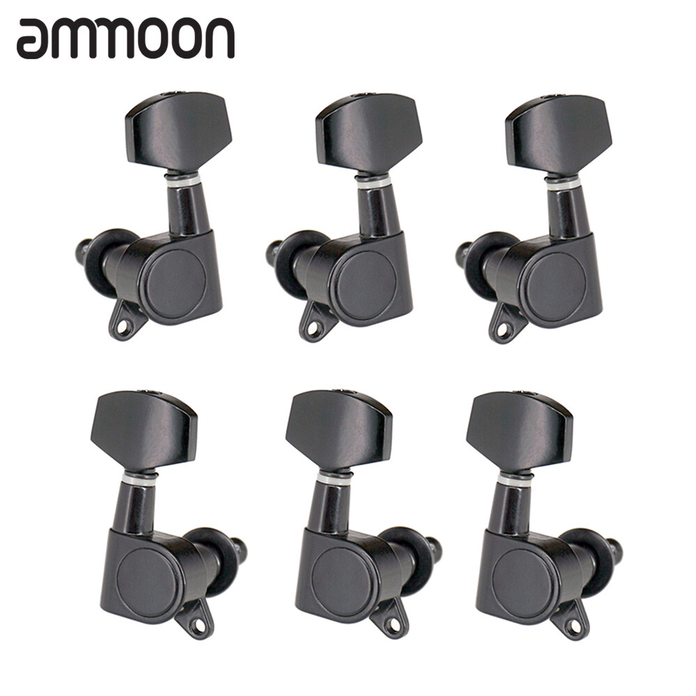 [ammoon]6PCS Sealed Guitar String Pegs Locking Tuners 3L3R Tuning Pegs String Tuners Electric Acoustic Guitar Tuner Machine Heads Knobs 3 Left 3 Right