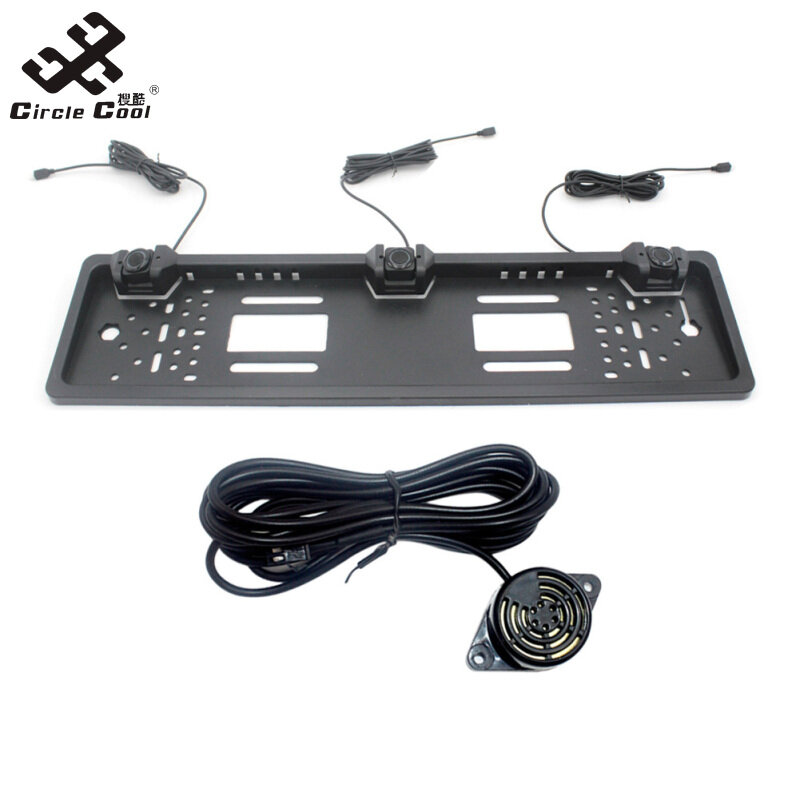 Circle Cool Eu Europe Car License Plate Frame Car Parking Sensor Kit