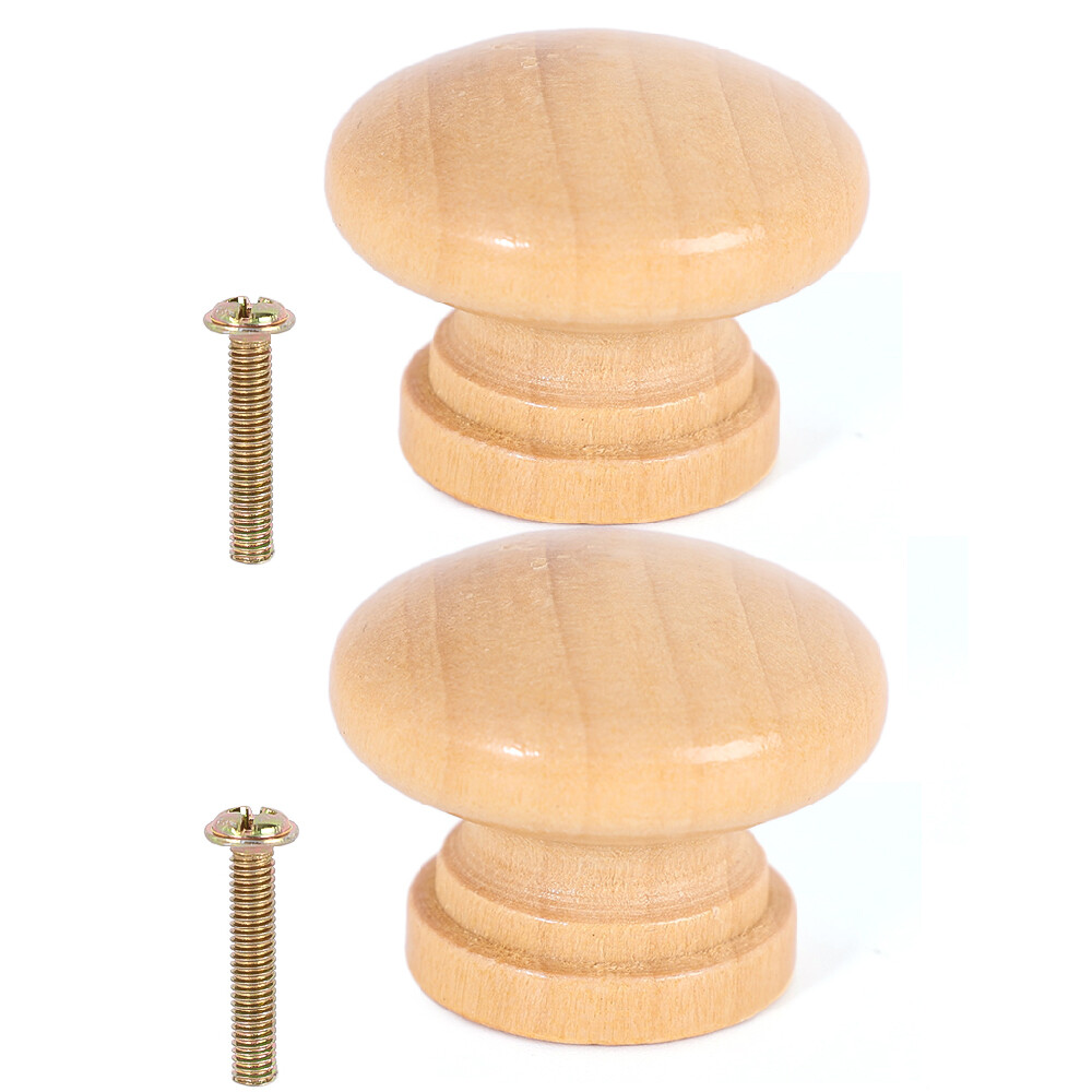 Polocat 1/2pcs Wooden Handle Circular Natural Wooden Cabinet Drawer Wardrobe Knobs Door Pull Kitchen Handle Furniture Hardware 3 Sizes