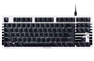 Razer BlackWidow Liteแป้นพิมพ์กลไกรุ่นStormtrooper,แป้นพิมพ์ตัวเลขแนวแกนสีส้มเสียงเงียบแป้นพิมพ์ภาษาอังกฤษน้อยกว่า