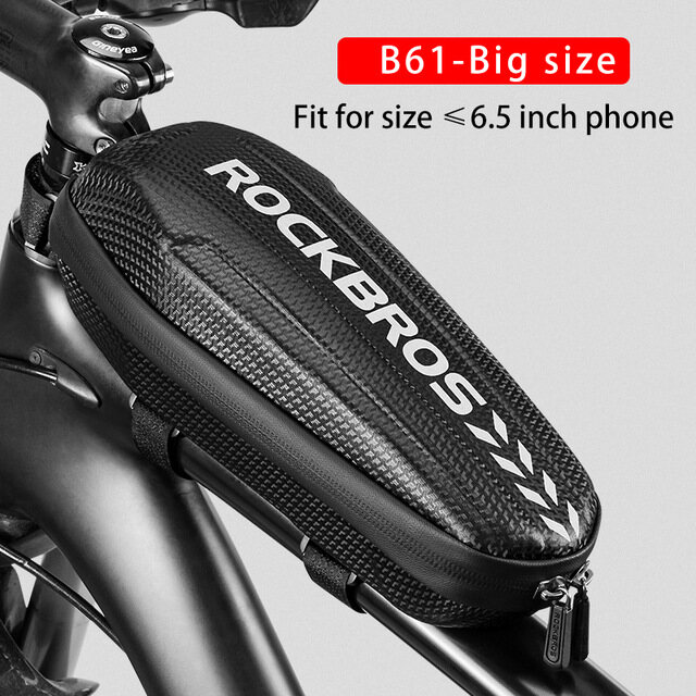 ROCKBROS Hard Shell Front Frame Tube Bike Bag Rainproof MTB Road Folding Saddle Bag Multifunctional Large Capacity Bicycle Bag