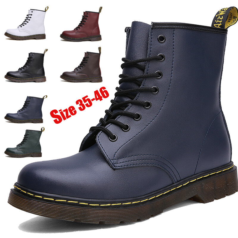 Ready Stock Brand Women Boots Dr Casual Couple Boots Martens Waterproof Couple Martins Boots Men Leather Doc Shoes Ankle Booties 2021 Black Classic Motorcycle Boots