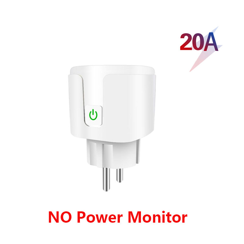 Tuya 20A Smart Socket Smart WiFi Socket EU 20A Power Monitor Timing Function Tuya SmartLife APP Control Works With AlexaGoog Le Assistant Set European Standard, Suitable For Thailand, Vietnam, Indonesia, Philippines