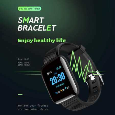 BuyInBulk D13 นาฬิกาสายรัดข้อมืออัจฉริยะวงสายรัดข้อมือสำหรับออกกำลังกายนาฬิกา, IP67 กันน้ำ, กีฬา USB ชาร์จสำหรับ Android iOS (4 Pcs)