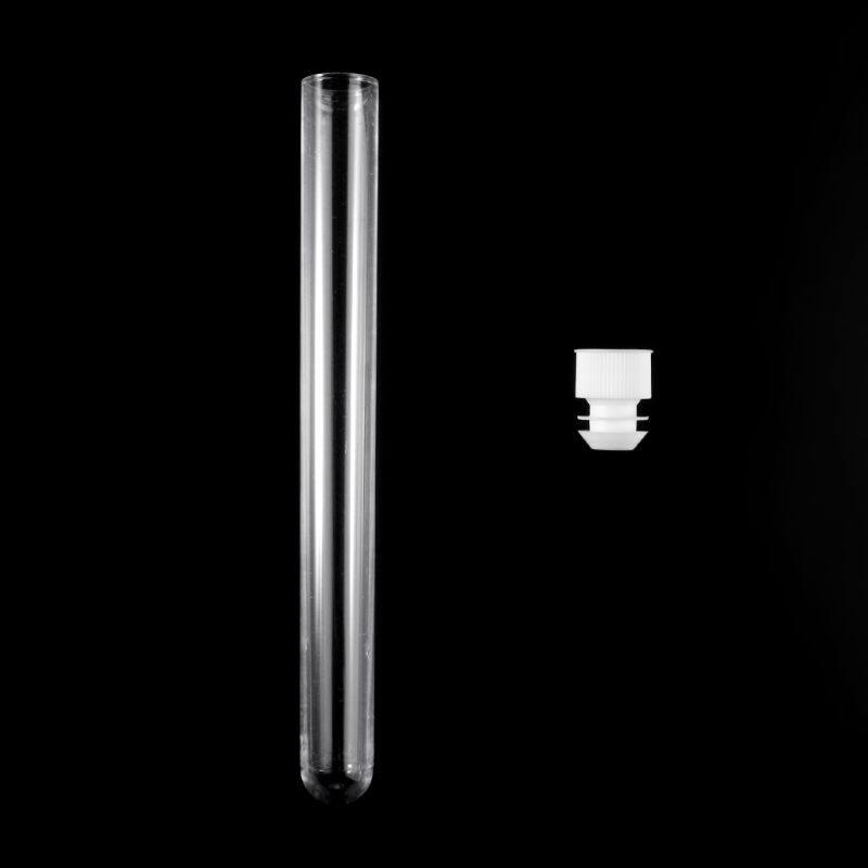 10 Chiếc Ống Nghiệm Bằng Nhựa Phòng Thí Nghiệm Công Cụ Kiểm Tra Với Vít Cap Trong Suốt 15*150Mm