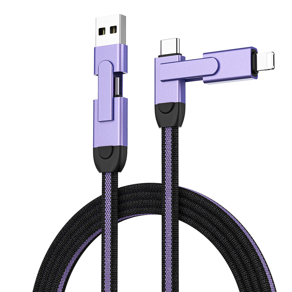 Ecily 60w 6 in1 fast charger data cable usb c cable for i-phone samsung huawei xiaomi usb charging cable 1m