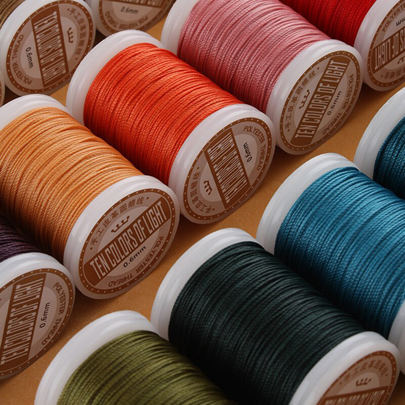 2021 Leather Craft Sewing Leather Round Wax Thread 0.6 mm Round Wax Thread