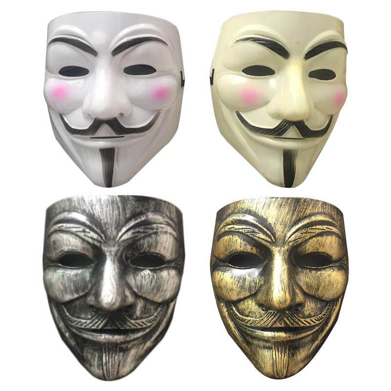 Vสำหรับหน้ากากVendettaหลายสีหน้ากากคอสเพลย์Anonymous Movieหน้ากากฮาโลวีนกายฟอกส์ฮาโลวีนMasquerade Partyหน้ากากรอยยิ้มหน้ากากแฟนซี