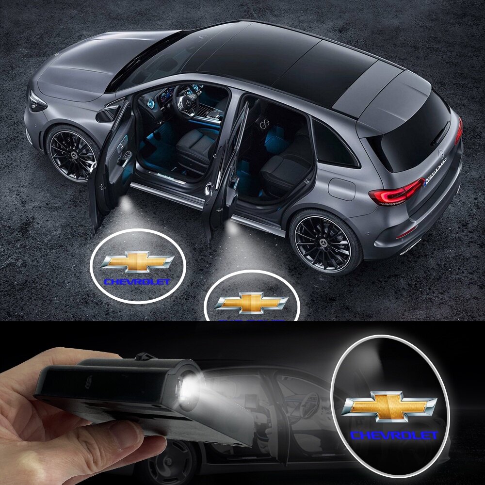Xps 2pcs Car Welcome Light Led Laser Projector Car Accessories for Chevrolet Captiva Colorado Cruze Spark Malibu