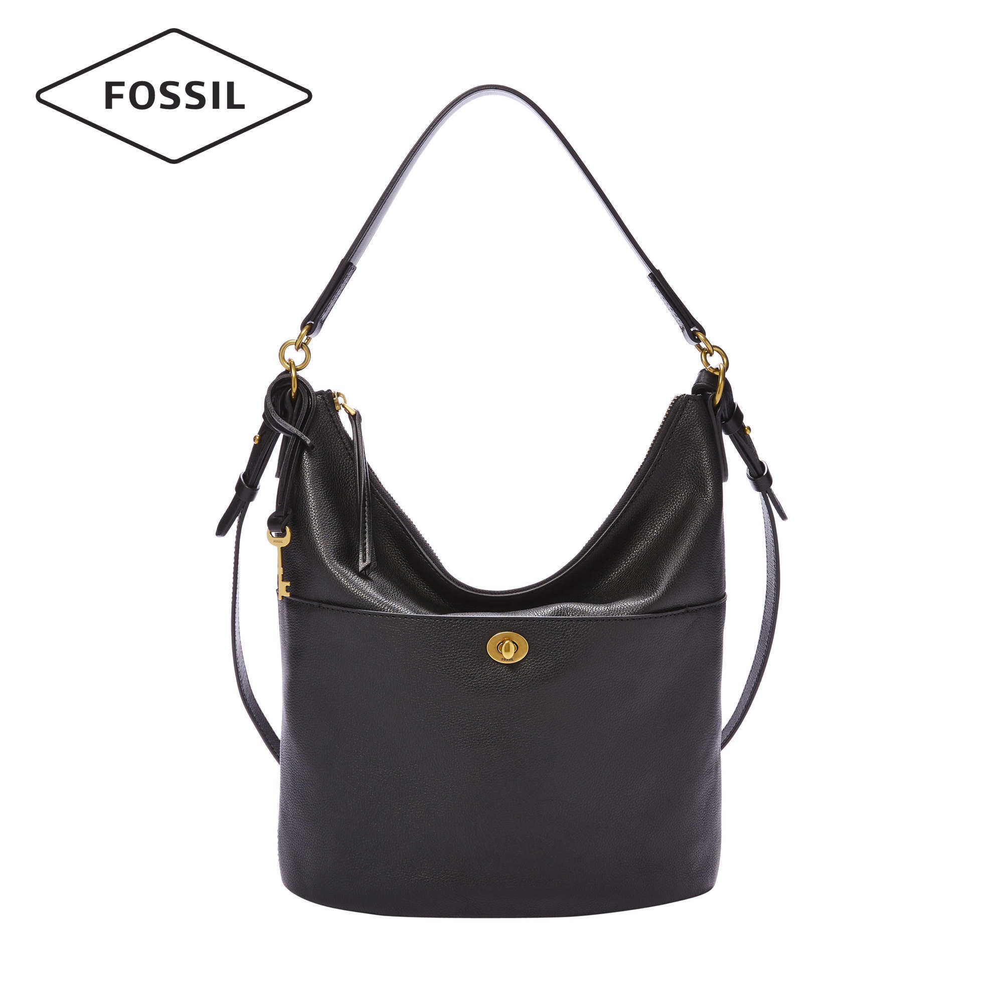 Fossil Talulla Black Hobo Bag 