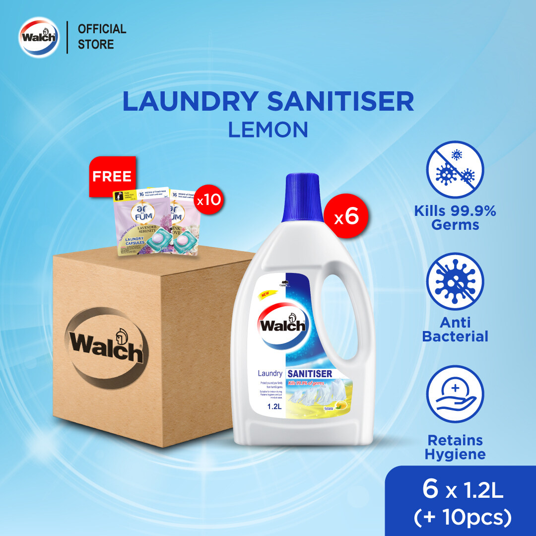 [Carton Deal] WALCH Laundry Sanitizer (6 Bottles) FREE 10pcs ar FÜM ...