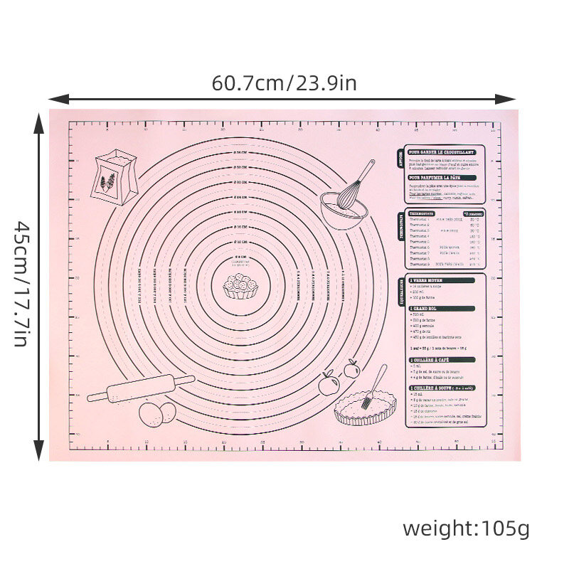 Houseeker Silicone Mat Non-stick Kneading Dough Mat Cake Pastry Baking Tools Rolling Dough Pads Sheets 60x45cm
