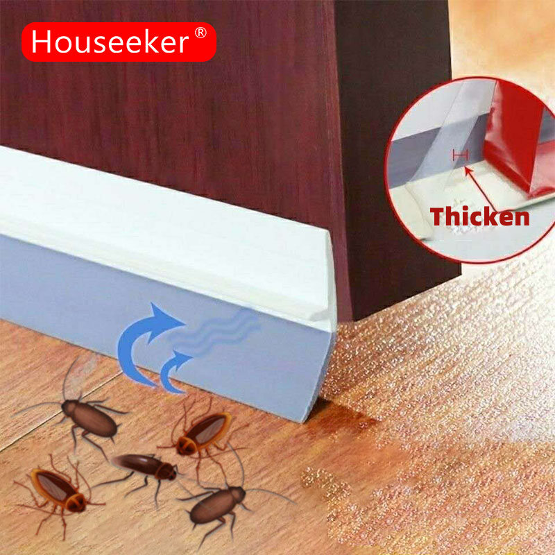 Houseeker Door Bottom Seal Strip Adhesive Sealing Rubber Sticker Insect Cockroach Proof Gap Draft Stopper