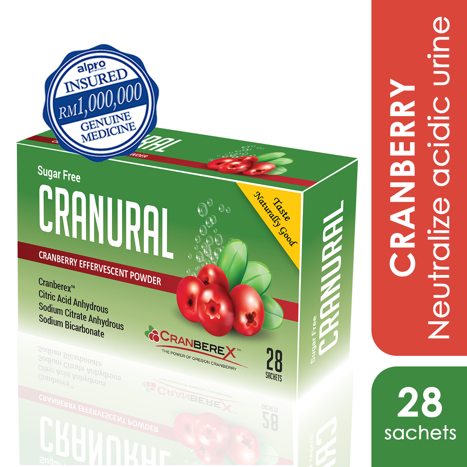 Cranural Effervescent Powder 3g x 28 Sachet Urinary Tract Health/Help With Risk Of Bladder