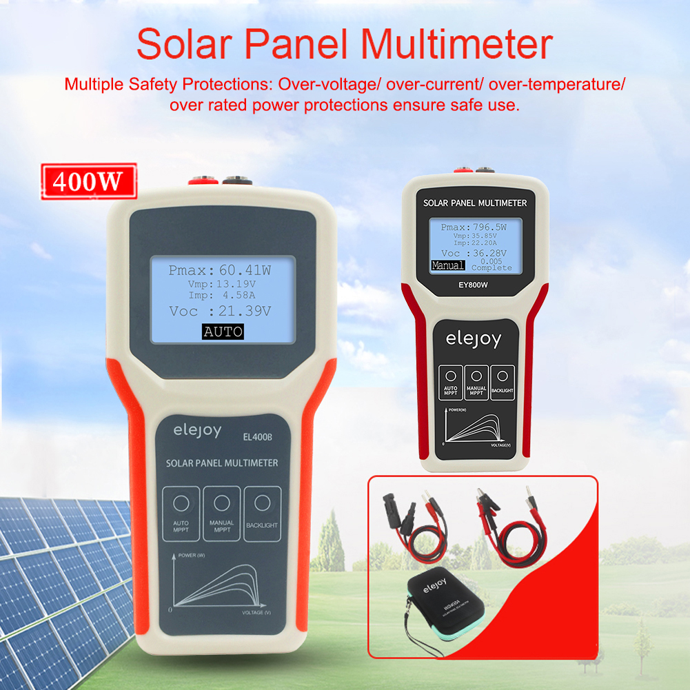 Smart Sensor Đồng Hồ Vạn Năng Bảng Quang Điện Cầm Tay Tiện Dụng Máy Kiểm Tra MPPT Bảng Năng Lượng Mặt Trời Tự Động/Thủ Công Với Màn Hình LCD Đèn Nền Công Cụ Kiểm Tra Điện Áp Mạch Mở Nhiều Biện Pháp Bảo Vệ An Toàn
