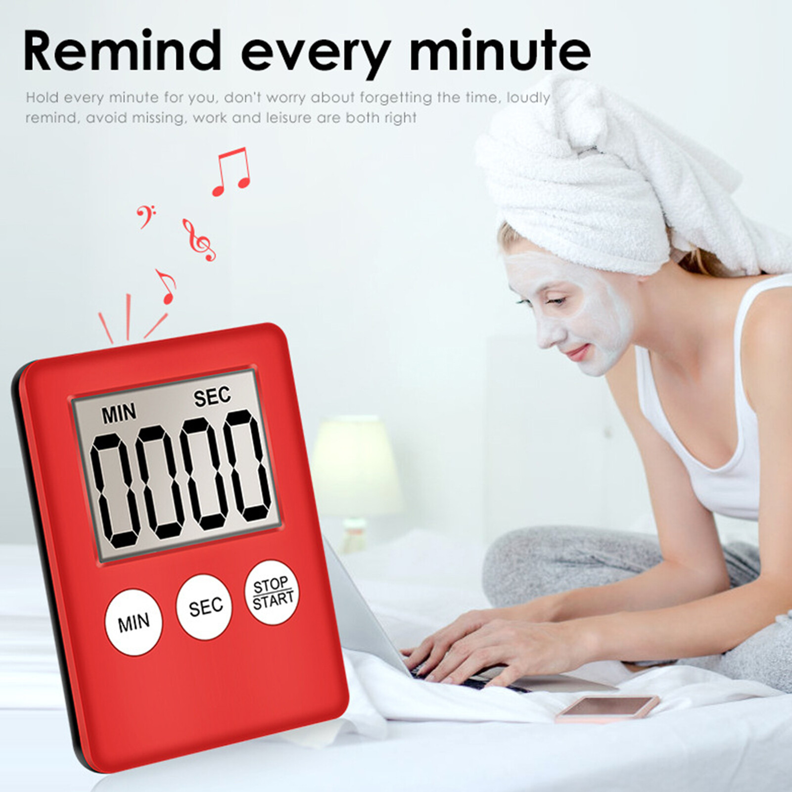 Farfi Đồng Hồ Bấm Giờ Điện Tuyệt Vời Đồng Hồ Báo Thức Học Tập Nhắc Nhở Hẹn Giờ Cầm Tay Có Màn Hình LCD Màn Hình Hiển Thị Tốt Cho Văn Phòng